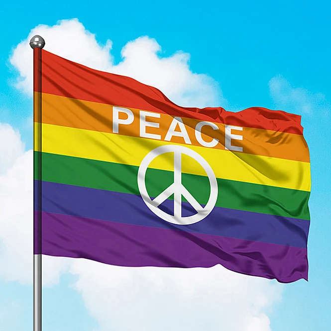Прапор Райдужний прапор PEACE з пацифіком