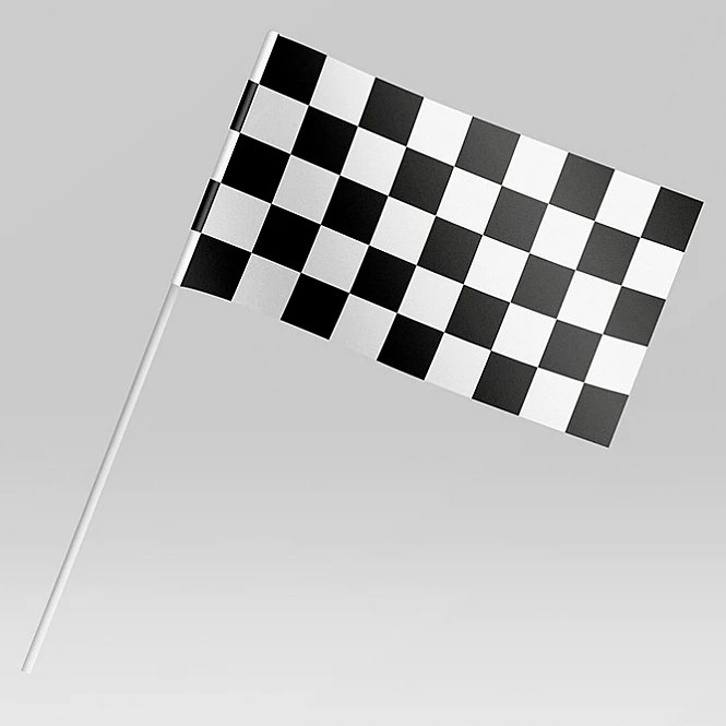 Прапорець картатий чорно-білий прапор - фініш - кінець гонки - гоночний - для перегонів