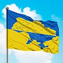Флаг Украины с картой Украины