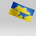 Флажок Украины с картой Украины