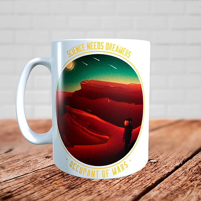 Чашка Космонавт, що гуляє по марсу